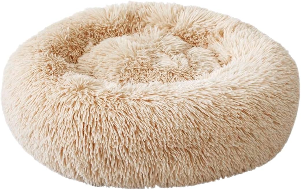 BVOVNAR Round Pet Bed, Plush Soft Washable SelfWarming