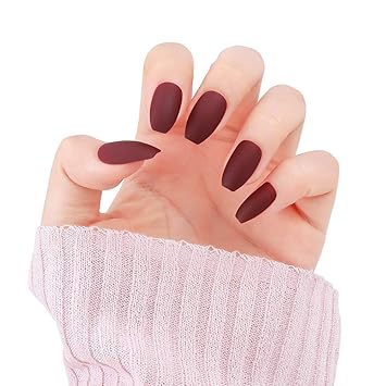 Amazon Com 24pcs 12 Size False Nails Solid Matte Coffin Full