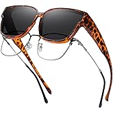 Kelinln Polarized Sunglasses Over Glasses Men Women,UV Protection Square Sunglasses Wrap-around Driving,Lightweight TR90