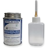 Weldon #4 Acrylic Plastic Cement with Applicator Bottle - 1/4 Pint - 4oz - 16376 | DCM &amp; TCE Free | - 1 Each
