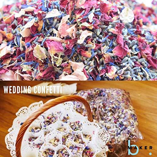 bMAKER Flower Kit - 6 Packets of French Lavender, Butterfly Pea Flower, Rosemary, Cornflower Whole, Calendula Petals, Pink Rose Petals and Rose Absolute Oil - Thumbnail 5