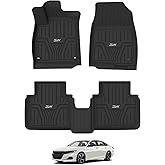 3W Floor Mats Fit for Honda Accord 2018-2022(Include Hybrid Models), Custom Fit Floor Liner for 1st 2nd Row Full Set TPE All-Weather Car Liners Black