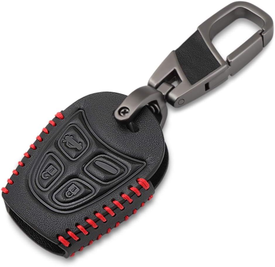 Leather Car Key Case Car Styling 4 Button Key Cover Fit for SAAB SAAB 9-3 9-5 93 95 Keychain Car Key Bag