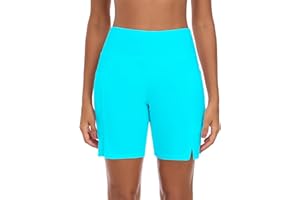 Colloyes Women's High Waisted Causal Board Shorts Quick Dry 7'' Long Swim Shorts with Pockets and Liner