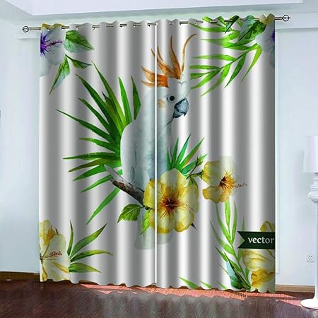 Abeeaceo® Moderno 3D Cortinas Opacas para Loro Animal De Dibujos