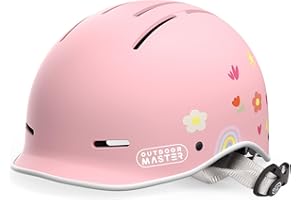 OutdoorMaster Toddler Helmet, Toddler Bike Helmet, Bike Helmet for Youth Boys & Girls, Kids Helmet with Visor, Dial Fit Adjustment Ventilation Multi-Sport Helmet for Bicycle Skate Scooter Longboard