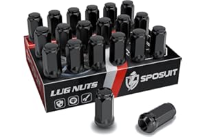 Sposuit M14x1.5 Lug Nuts - Replacement for 2012-2018 Ram 1500, 2019-2024 Ram 1500 Classic - Closed End Black Lug Nut(20 Pcs)