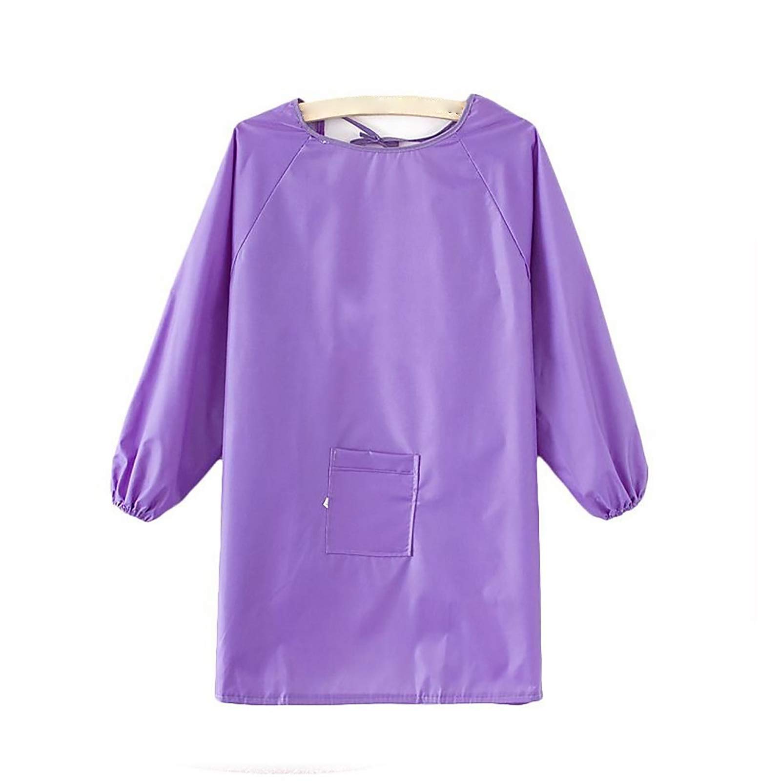 TopHomer Painting Aprons for Children, Waterproof Art Smocks, Long Sleeves Toddler Play Aprons, Fit for Painting Eating Crafts Clay, Purple