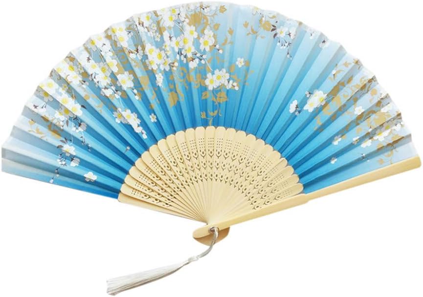MARRY Women'S Folding Fan Fans Hand Held Fans Paper Bamboo Folding Fans Handheld Folded Fan For