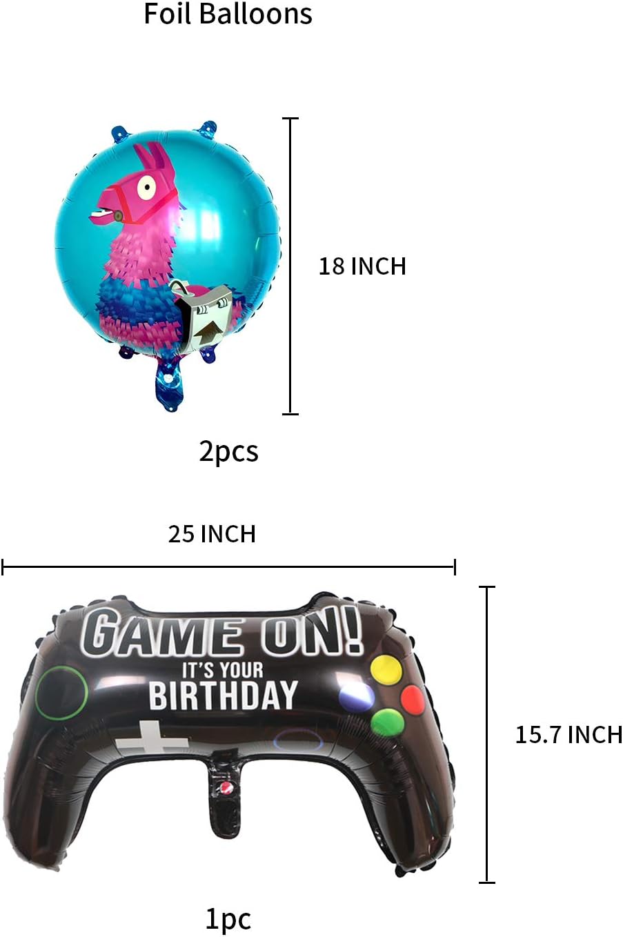 URBAN NIRVANA Party Supplies Set | Happy Birthday Cake Topper Foil & Latex Balloons | Video Game Theme Decorations Supply Kit for Adults, Teens, Boys, Girls and Kids: Health & Personal Care