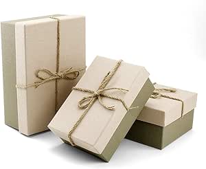 VEESUN Cajas de regalo grandes para regalos, 3 juegos de ...