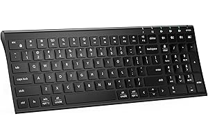 iClever Bluetooth Keyboard, BK10 SE Multi-Device Slim Wireless Keyboard, Standard Full-Size Keys with Numeric keypad, Quiet T