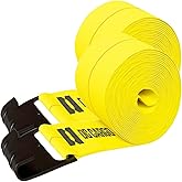 DC Cargo Mall Truck Straps, 4 inch X 30' Straps for Flatbed Trailer Heavy Duty Tie-Downs w/Flat Hooks (2-Pack) 16,500 lbs Break Strength, WLL# 5,500 lbs