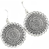 Filigree Mandala Dangle Earrings Boho Bohemian