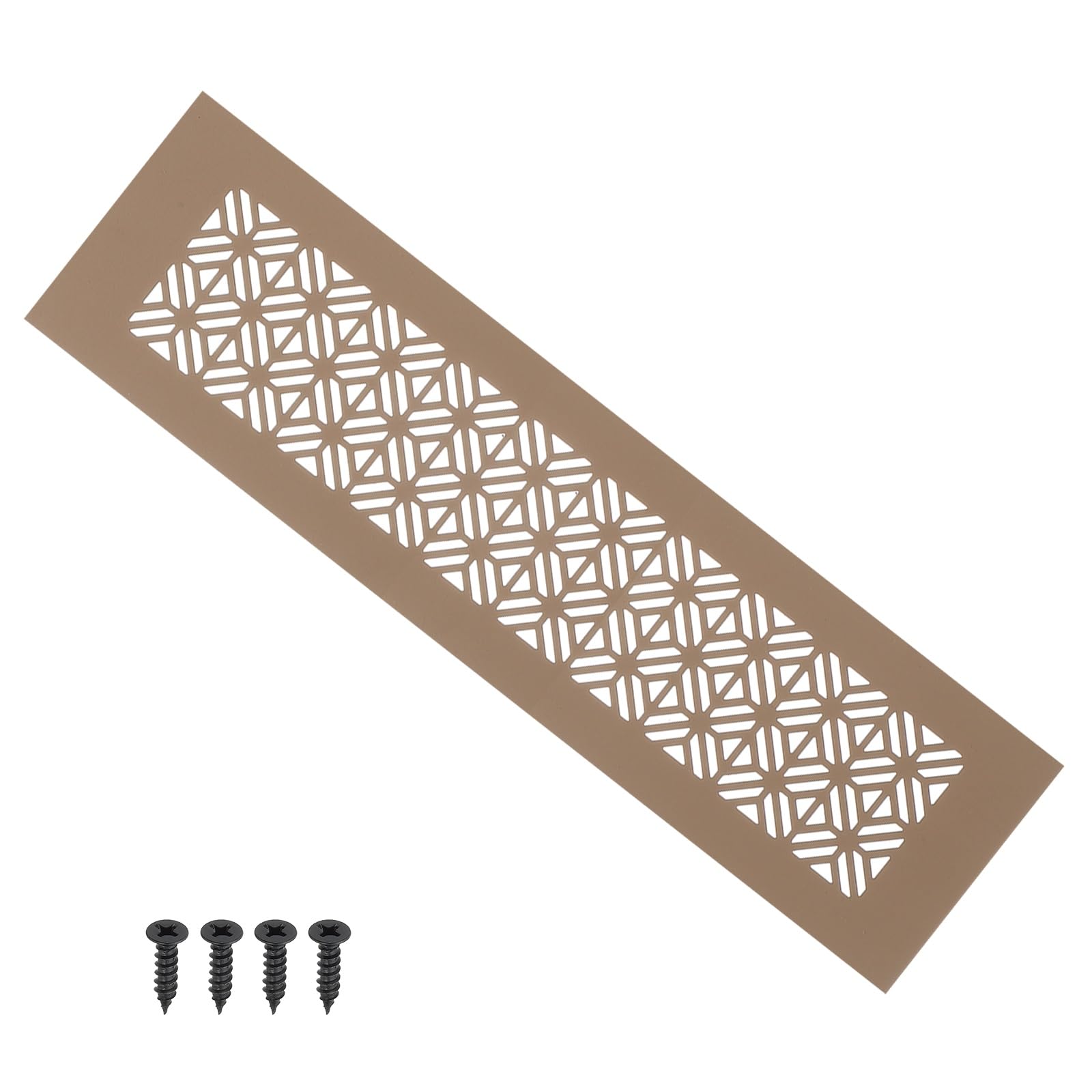 Photo 1 of PATIKIL 12 x 3 Inch Door Air Vent Cover, Heavy Duty Aluminum Grille Ventilation Cover Louvered with Mounting Screws for Cabinet Wardrobe Door, Brown