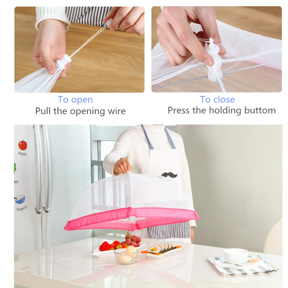 Veahom 4 Packs 17 inch Mesh Food Covers Tent Protectors for Parties, Picnics, BBQs, Reusable and Collapsible Pop Up Food Cover, Ideal for Indoor and Outdoor Use