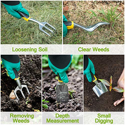 AUTUY Garden Tool Set Garden Tools for Gardening 31 Piece Aluminum Tool Kit with Storage Pocket Garden Tool Set for Men Women