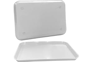 White Dental Autoclavable Plastic Instrument Set Up Flat Tray (13.25 Inches x 9.75 Inches, Size B) by PlastCare USA