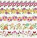 Washi Tape Set (Japanese Masking Tape) by MIKOKA, 0.6 Inches Wide, 32.8 Feet Long, 5 Rolls - Flowers