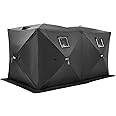 VEVOR Pop-Up Ice Fishing Tent – Portable Hub-Style Shelter with Insulated & Non-Insulated Options, Multiple Sizes for 1 to 8 