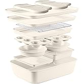Country Kitchen Nonstick Stackable Bakeware Set - Deluxe Heavy Duty, Durable, Easy Release Baking Set, Cream, 13 Pcs