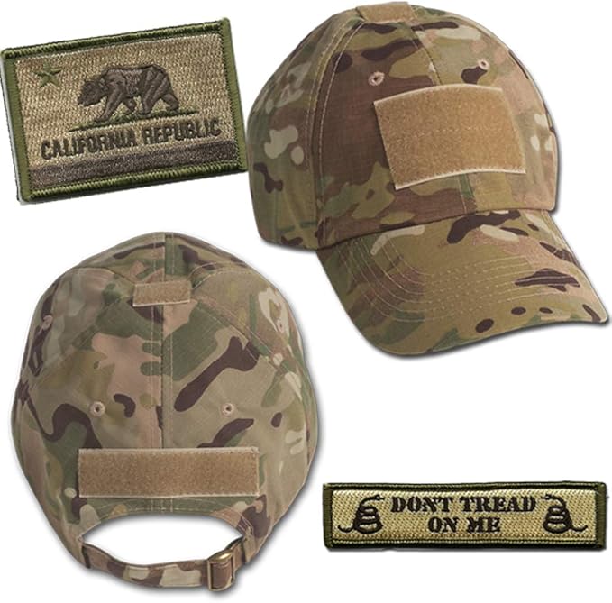 California Tactical Hat & Patch Bundle (2 Patches + Hat