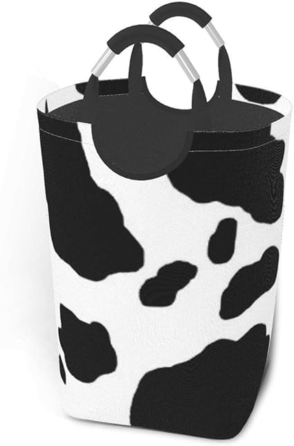 QHMY Schwarz-Weiß-Kuh-Druck 22,7 Zoll hoch Großer Aufbewahrungskorb