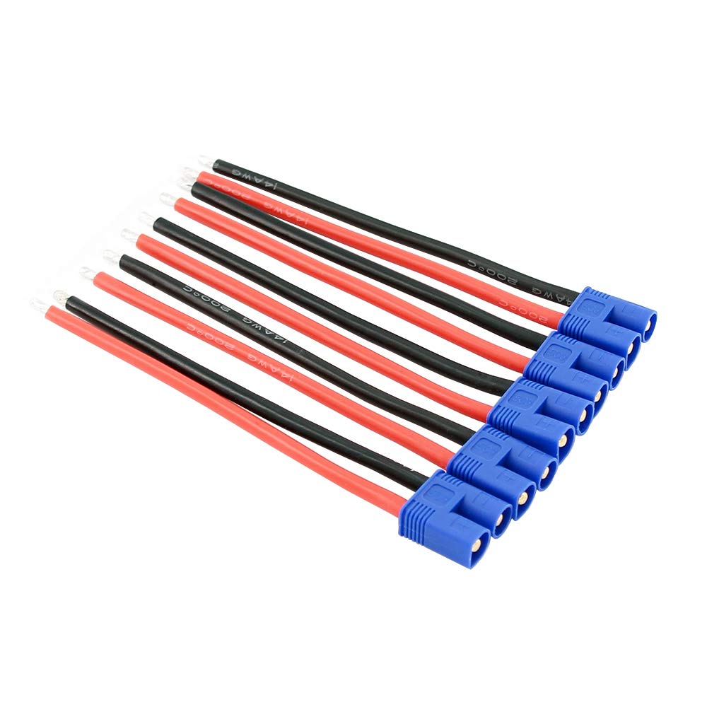 BDHI 5pcs EC3 Style Male Connectors Adapters Cable with 10cm 14awg Silicone Wire(BDHI-22)