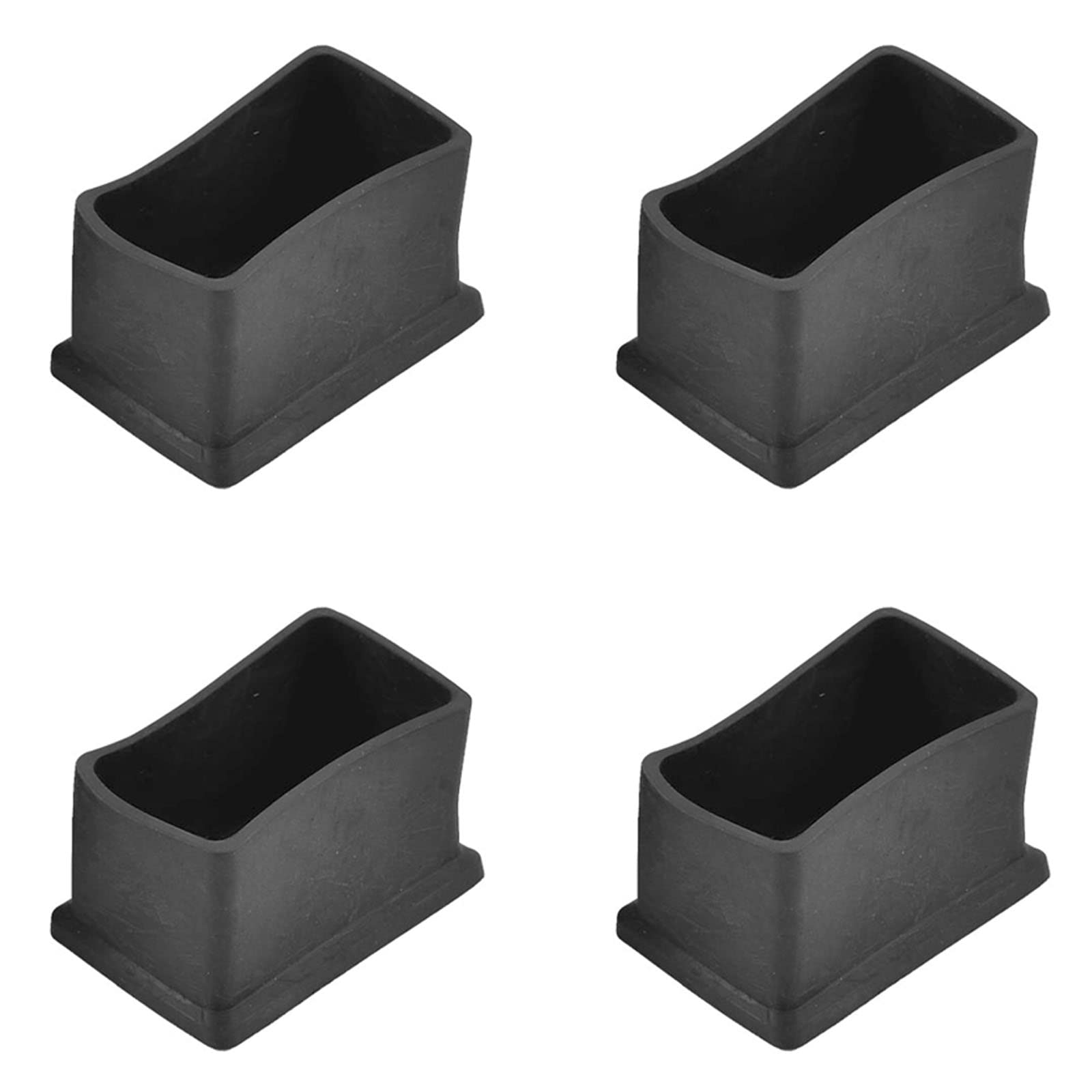 METALLIXITY Chair Leg End Cover (50mm x 30mm) 4Pcs, Rectangle Rubber Furniture Feet Caps Floor Protector - for Sofa Table Patio Chairs, Black