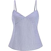 winkbay Women's Striped Deep V Neck Camisole Top Summer Spaghetti Strap Cute Going Out Tops