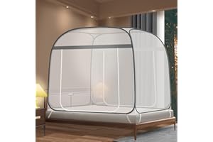 CMINGJ Mosquito Net for Bed, Portable pop up Mosquito Netting with Bottom, Free Installation-Suitable for Bedroom, Camping, F