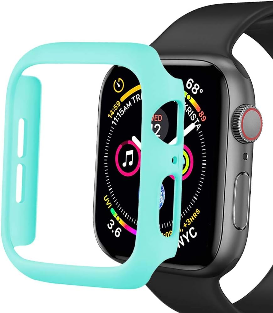 Sunkeyou Matte Hard Case for Apple Watch Series 6/SE/5/4 40mm 44mm, Series 3/2 38mm 42mm Ultra-Thin Protector Accessories Lightweight Bumper for Women Men iWatch(Mint Green,38mm Series 3/2)