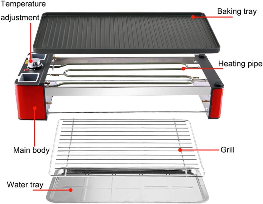 review 2 Layer Smokeless Electric Grill, Non-stick, Detachable, Temperature Adjustable (1200W)