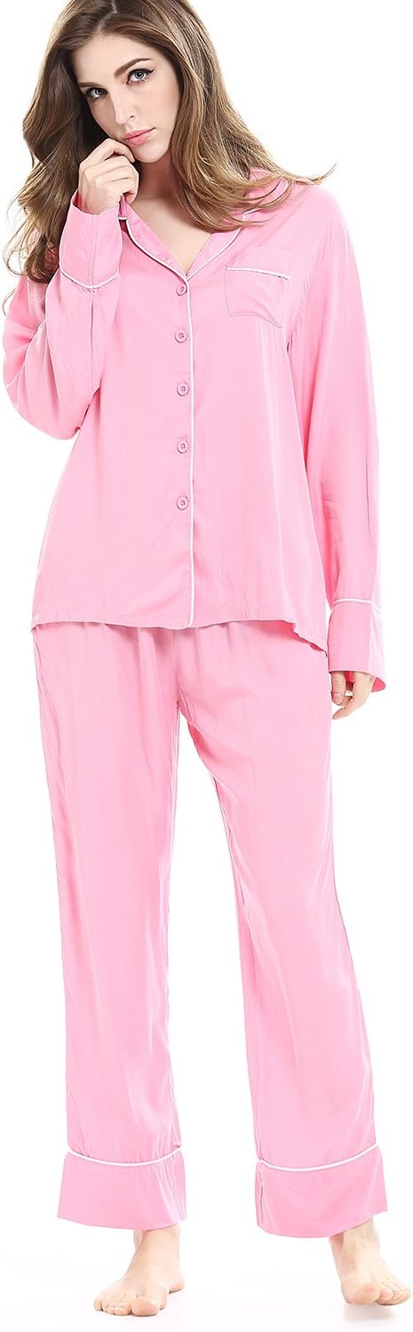ROSEHUI Sleepwear for Women Pyjama Set Button Down PJ Sleeping Clothing S-XXL