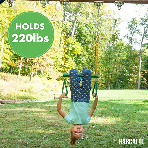 Trapeze Bar Rings for Swing Set 18" Bar with 48" Heavy Duty Chain