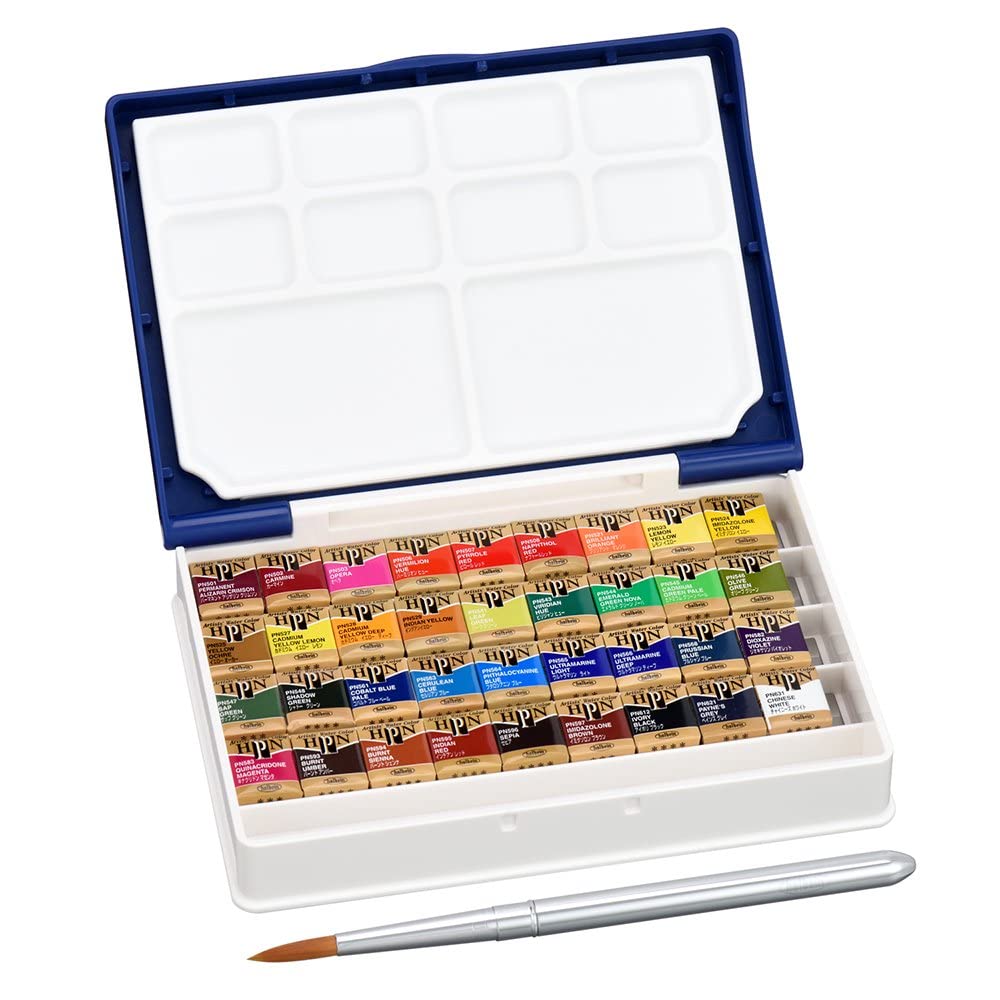 Holbein Watercolour Set : Palm Plastic Case : 36 Half Pans