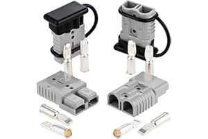 GOHANTEE 175A Battery Cable Connector for 1/0-4 Gauge Cable Wire Connector Compatible with Car Winch Trailer Lift Motor Jumper Cable Recovery Kit Electrical Plug Battery Quick Connect Disconnect 4 Pack Grey