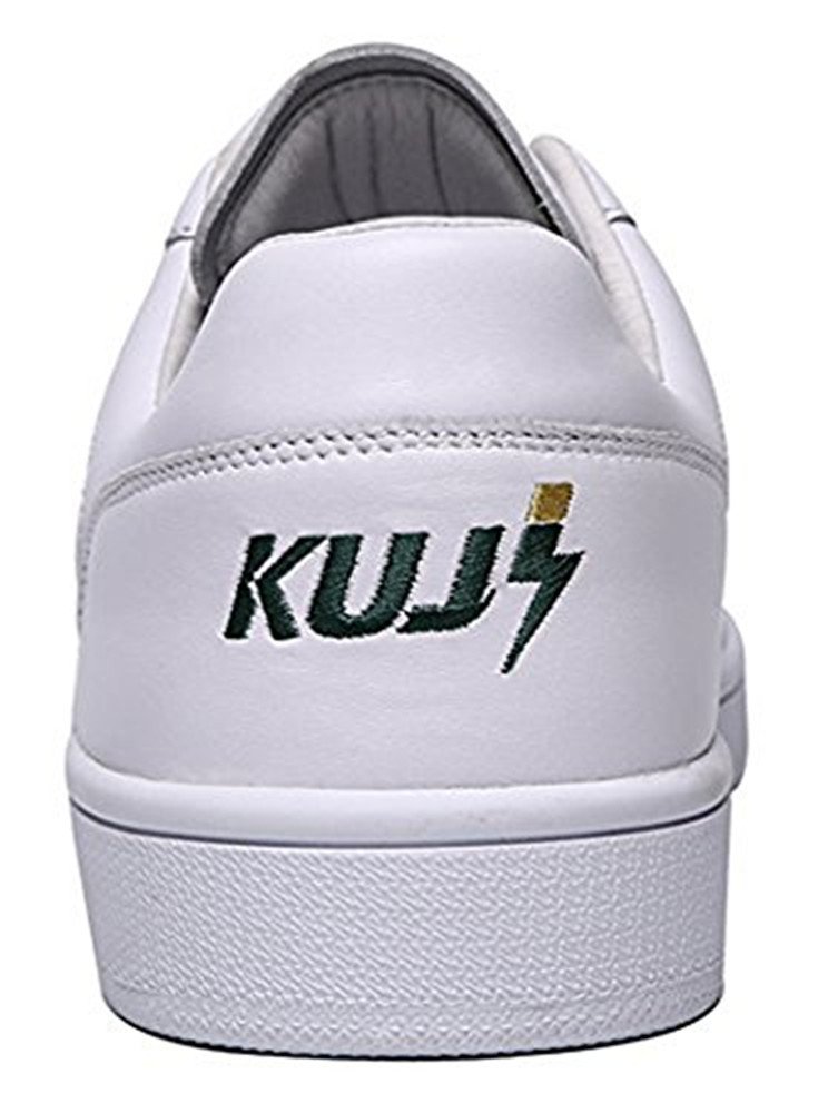 Soulsfeng Men Women Fashion Sneaker Lace UP Cattle Hide Leather Casual Low Top Skateboarding Shoe (Men 9.5 D(M) US, White)