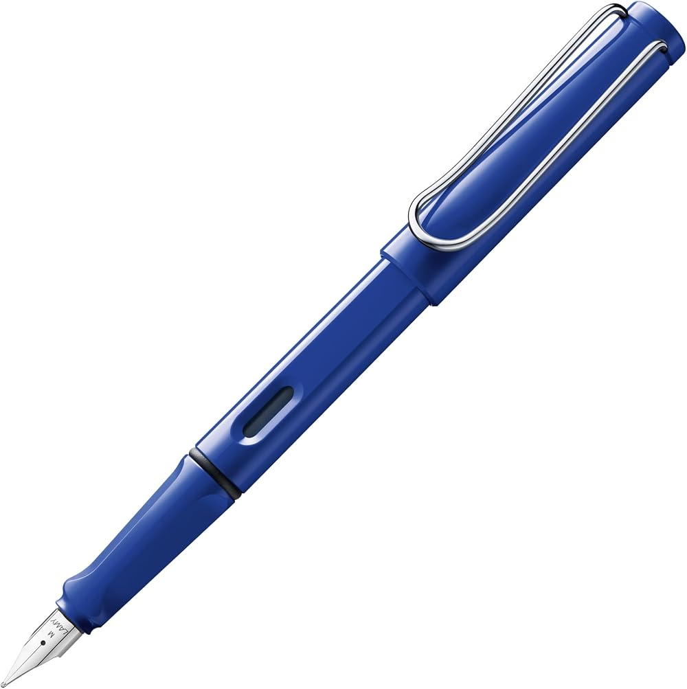 LAMY safari blue Fountain Pen with ergonomic grip F nib includes T 10 blue