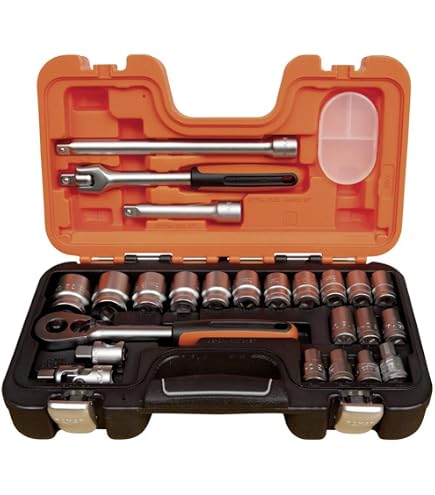 Amazon.com: Bahco SL25L Socket & Mechanical Set, Metric 1/4