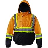 Just In Trend Premium High Visibility Hi Vis Waterproof Fleece lined Jacket/Parka with detachable hood