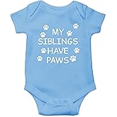 My Sibling have Paws - Funny Baby Essentials Bodysuit - Cute Newborn Outfit Boy Girls Clothes