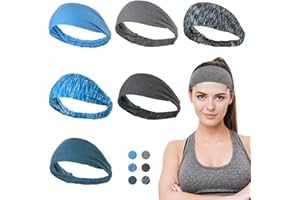 Dreamlover Sweat Bands for Women, Workout Headbands for Women, 6 Pieces Non-Slip Running Headbands, Bandeau Cheveux Femme Spo