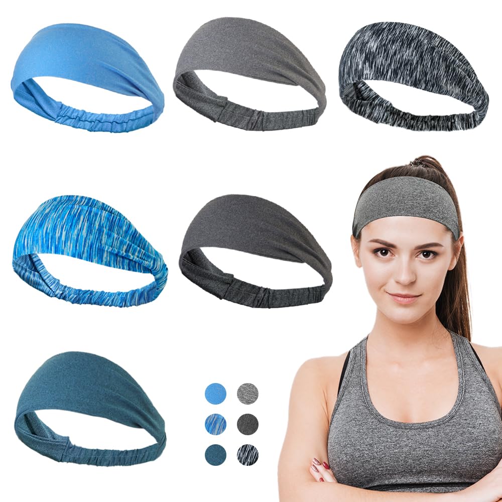 Dreamlover Headbands for Women’s Hair, Hair Bands for Women, Sweat Bands, 6 Pieces
