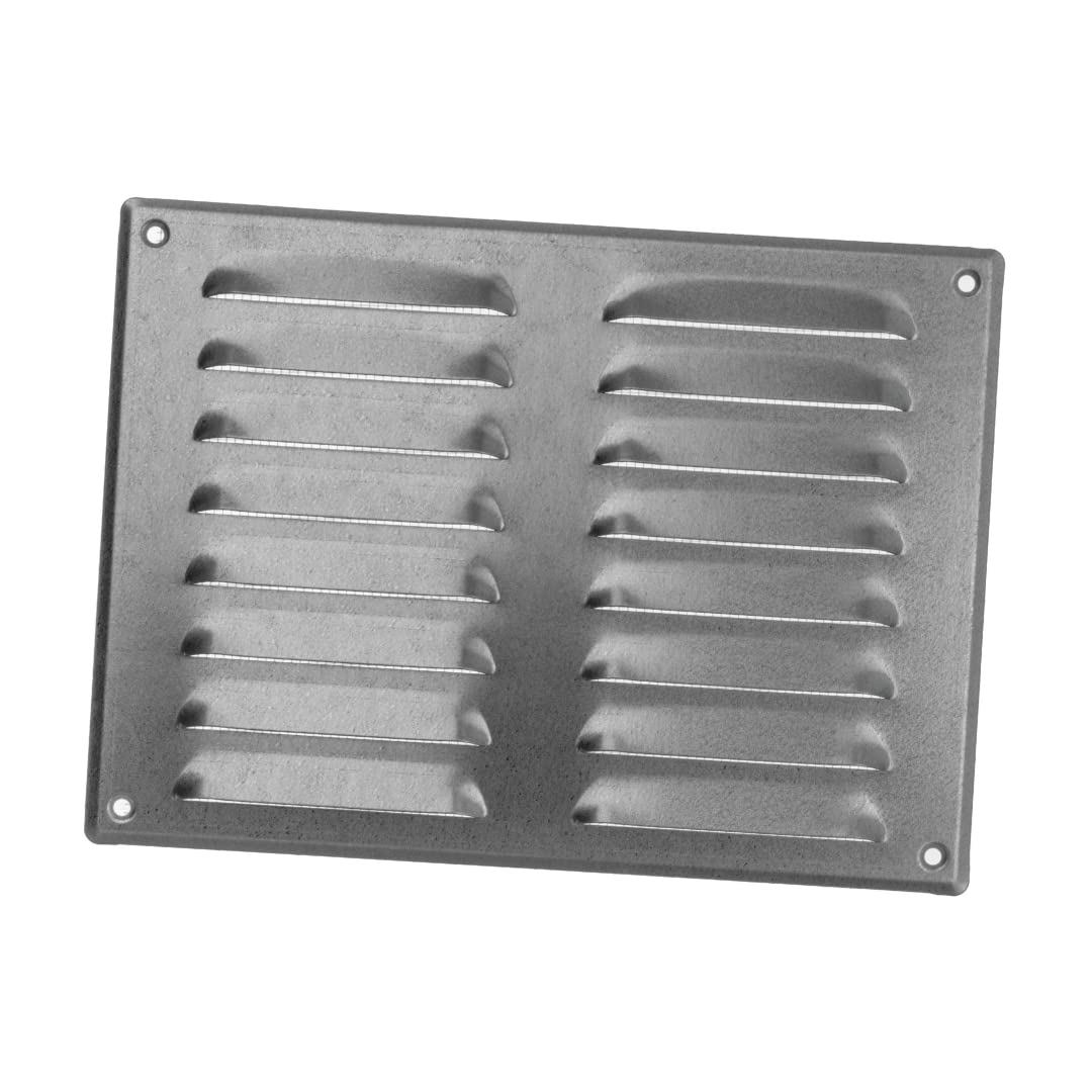 EUROPLAST 260x190mm / 10x7" inch Galvanised Metal Air Vent Grille Cover with Insect Mesh - Ventilation Cover