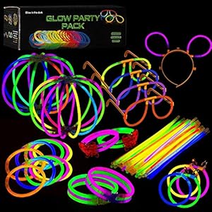 223-teiliges Set Knicklichter zum Basteln Party Deko von Armbändern und Partydekoration – Leuchtstäbe Set – Party Box…