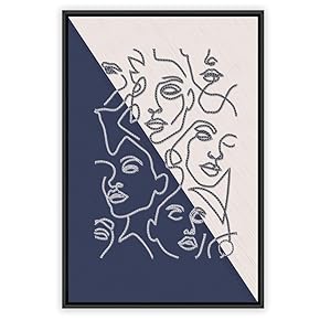 signwin Framed Canvas Wall Art Abstract Faces Canvas...