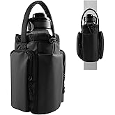 WILNUO Magnetic Gym Bag for Men and Women, Magnetic Water Bottle Holder, Sling Sport Bag for Travel, Work, Fitness, Black