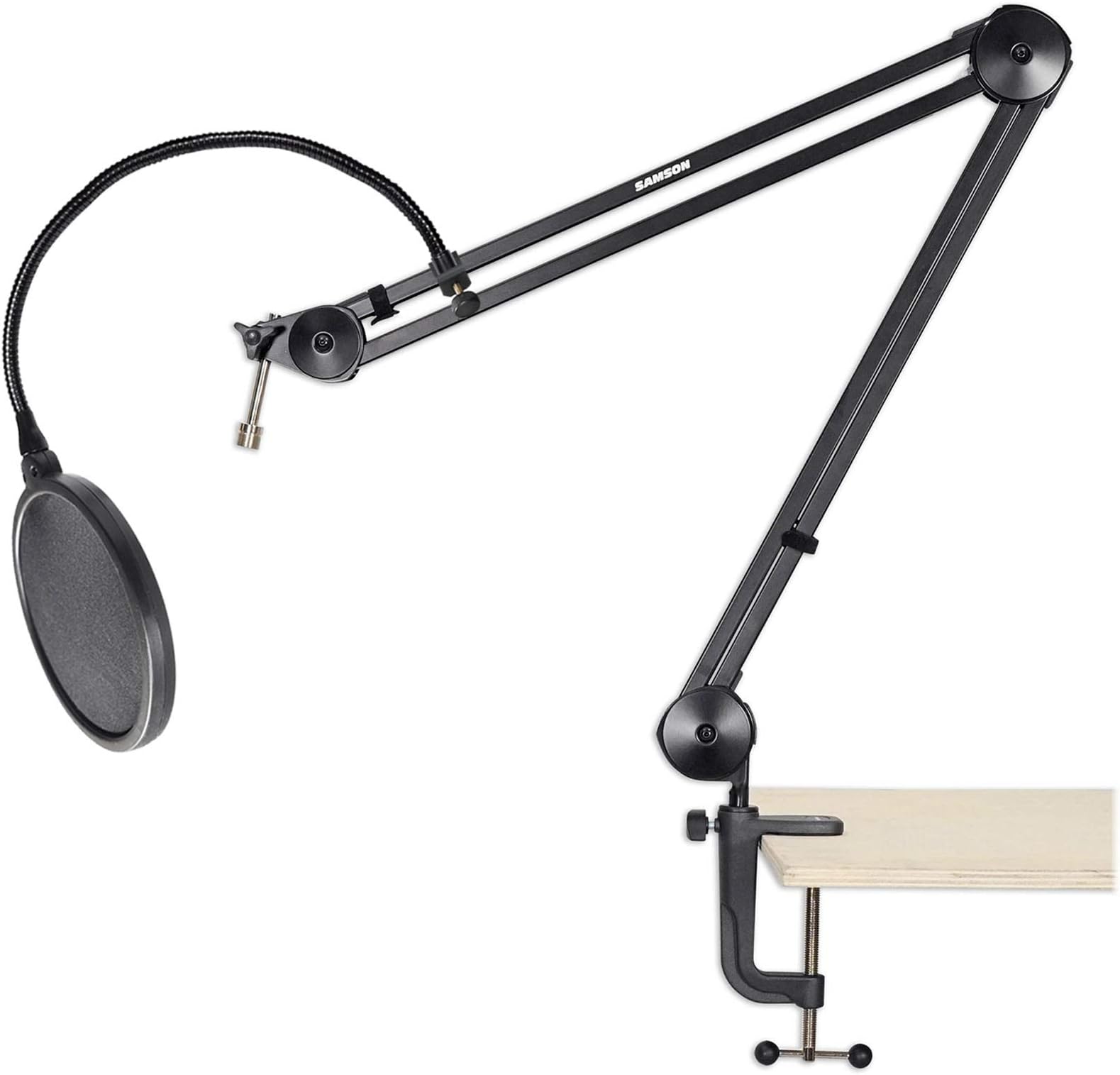 Samson MBA38 38" Microphone Boom Arm Studio Podcast USB Mic Stand+Pop Filter