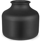 Happyyami Flower Vase Metal Matte Dry Flower Pot Vase Floral Arrangement Planter Holder Flower Bud Vases Bouquet Plant Pot for Home Table Centerpiece Party Decor Black